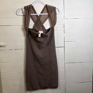 Promise Chocolate Cross-Strap Mini Dress
